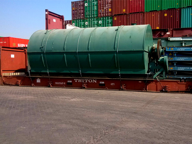 delivery waste tyre pyrolysis plant to India