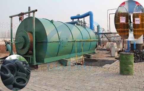 Scrap tire derived fuel pyrolysis plant