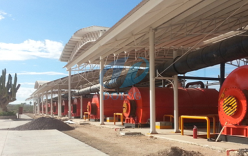 Tire pyrolysis process plant