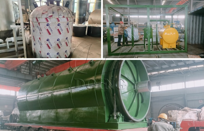 DOING tire to diesel pyrolysis distillation machine delivered to Mexico