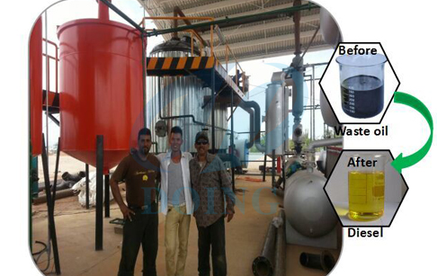 Waste oil diesel conversion plant