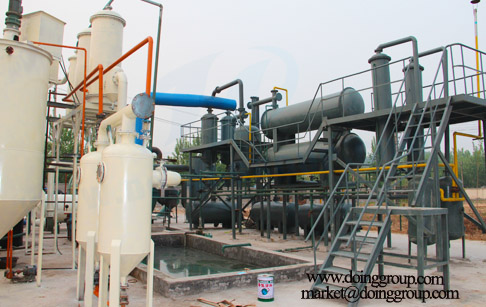 Tyre pyrolysis oil distillation process machines