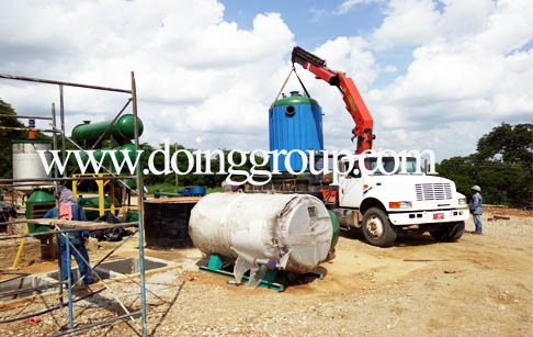 DOING rubber recycling pyrolysis plant and crude oil distillation plant in Colum...