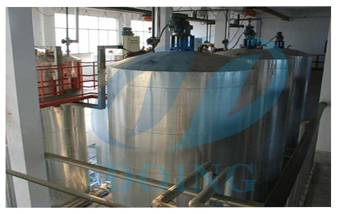 Palm oil refining degumming and deacidification section