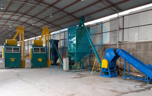 Circuit board recycling machine in customer’s factory