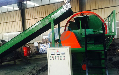 Tire crusher shreder crushing waste tire machine test befor delivery