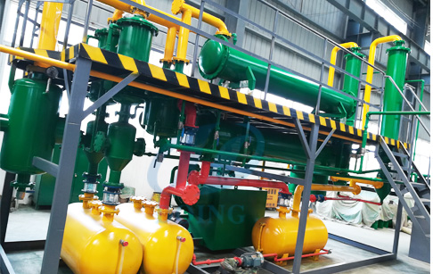 Feedstock recycling and pyrolysis of waste plastics plant