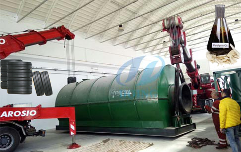 Tyre to oil recycling process plant