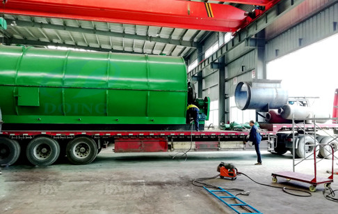Kyrgyzstan customer’s 2 sets 12T/D waste tyre pyrolysis plants shipped on June ...
