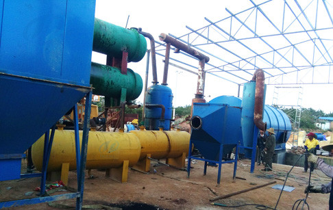 The second installation of 2 sets 10T/D used tyre pyrolysis plants for Yunnan cu...
