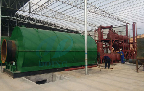 India customer successfully running waste tyre pyrolysis plant with a high oil y...