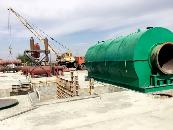 2 sets 12t/d pyrolysis tyre recycling plants successfully installed in kyrgyzstan