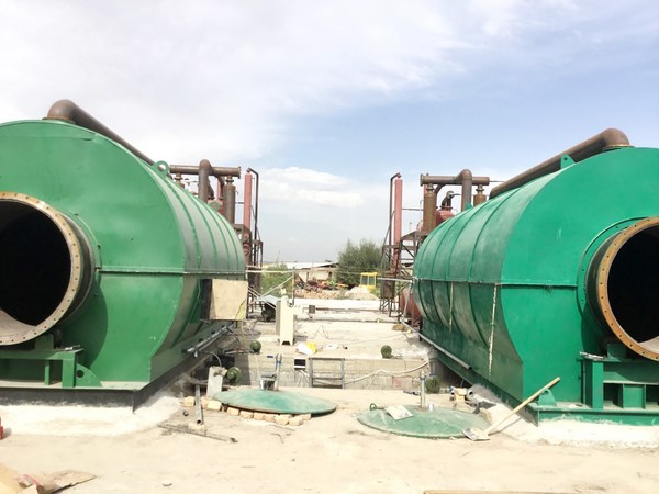 2 sets 12t/d pyrolysis tyre recycling plants successfully installed in kyrgyzstan