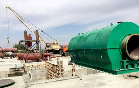 2 sets 12T/D pyrolysis tyre recycling plants successfully installed in Kyrgyzsta...