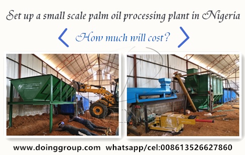 What is the cost of setting up a small scale palm oil processing plant in Nigeria?