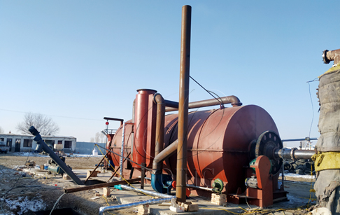 One set waste tyre to oil recycling plant installed in Gansu, China