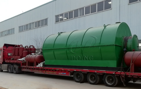 4 sets 12T waste tyre pyrolysis plant are ready for delivery to Guizhou, China