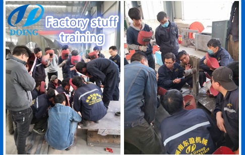 Factory stuff training on improving welding technology