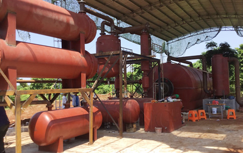 Waste tyre to oil pyrolysis plant project installed in Guangdong, China