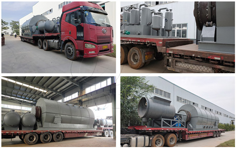 Four sets 12TPD waste tire pyrolysis plant were sent to Iraq from the DOING fact...