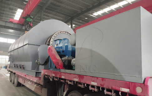 One set 10T waste plastic pyrolysis machine was sent from DOING company to India