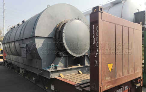 10TPD waste tyre pyrolysis plant ordered by old customers was shipped to Macedon...