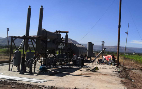 One set 10T waste tyre pyrolysis machine was installed Mumbai, India