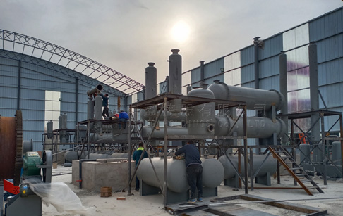 8 sets 12T waste tire pyrolysis machine were installed in Shanxi, China