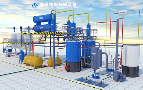 Demonstration of waste oil distillation process