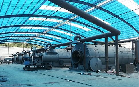 Six sets 15T tyre pyrolysis plant were installed in Hunan, China
