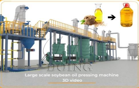 Soybean oil processing plant working process 3D animation