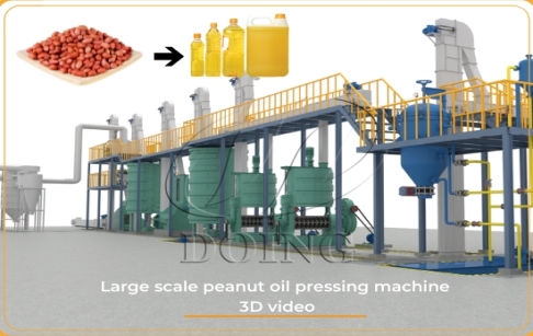 Peanut oil processing plant working process 3D animation