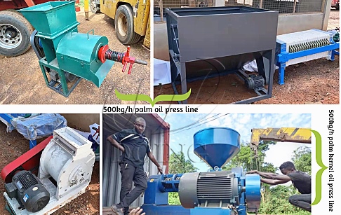 500kg/h palm oil and palm kernel oil extraction equipment project in Ghana
