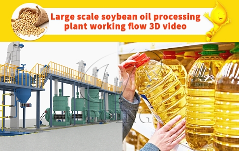 Soybean oil processing plant working flow display video