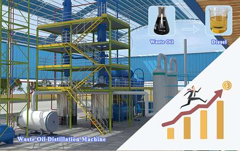 A Taiwan purchased a small 500kg/d waste oil refining to diesel equipment from H...