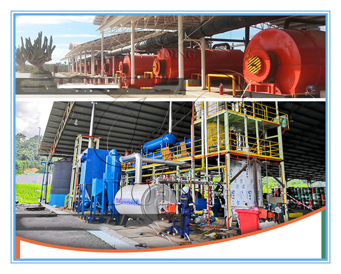 pyrolysis plant and waste oil refinery plant