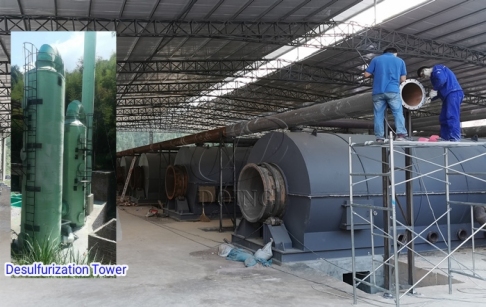 4 sets of 15TPD semi-continuous waste tyre pyrolysis machine installed in Fujian...