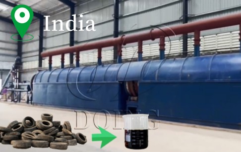 50TPD continuous waste tire pyrolysis plant put into operation in India!