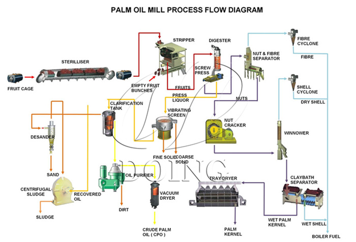 Glory palm fruit oil press line