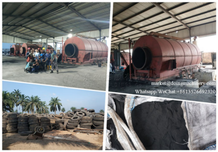 Operation site of waste tyre pyrolysis plants in Nigeria