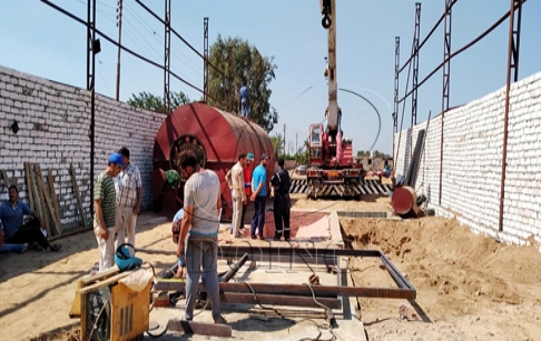 Egypt 12T/D waste tire pyrolysis plant being installed