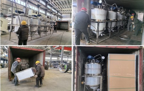 The 0.5TPD edible oil refinery and filling machine have been successfully shipped from Henan Doing company to Uganda