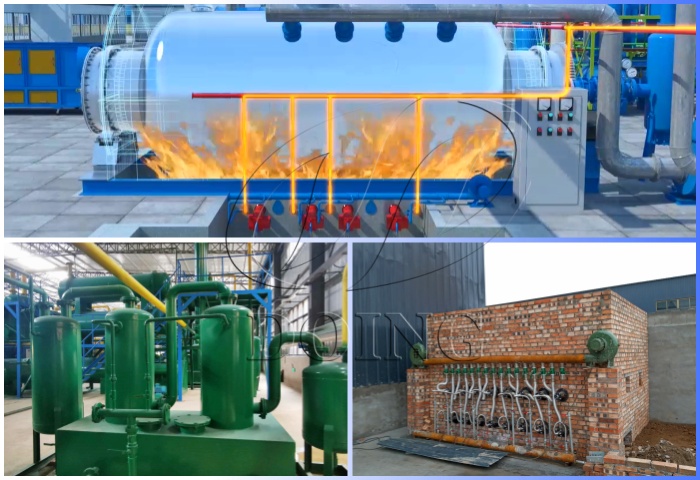 Recycling tyre to oil process by pyrolysis plant