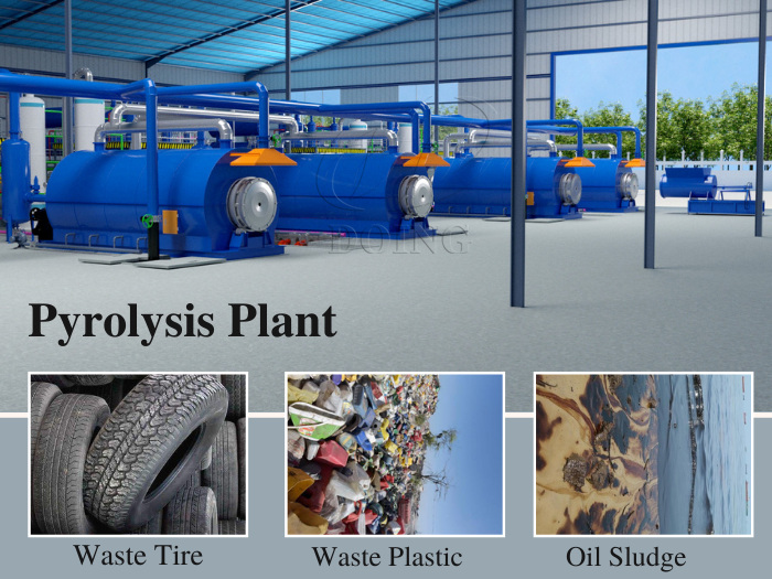 Pyrolysis machine for processing different materials