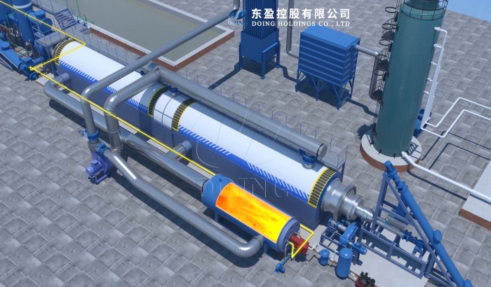 Exhaust gas treatment equipment of fully automated pyrolysis system 