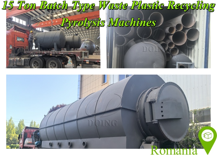 Shipment of DY-15 waste plastic recycling pyrolysis machine to Romania