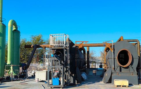 China's agricultural residual plastic film recycling pyrolysis project was insta...
