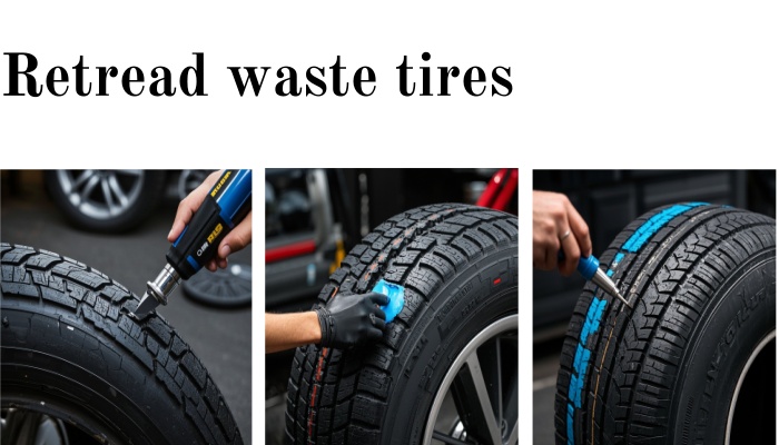 Retread waste tires