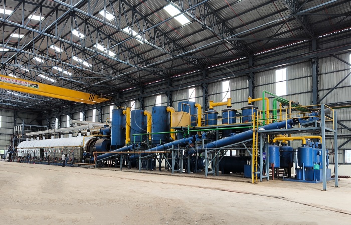 India 50Ton Fully continuous rubber pyrolysis plant installed
