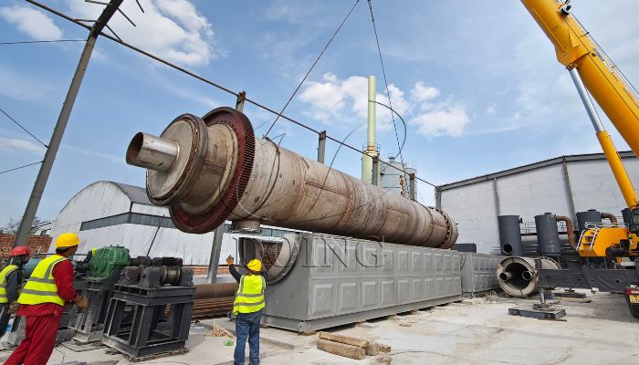 DOING continuous oily sludge pyrolysis production line installation site DOING continuous oily sludge pyrolysis production line installation site